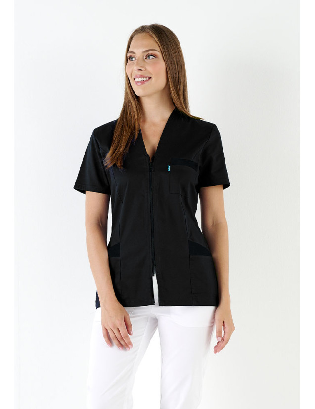 Blouse Noir femme ultra légère Carla - marque Belissa - vue de face