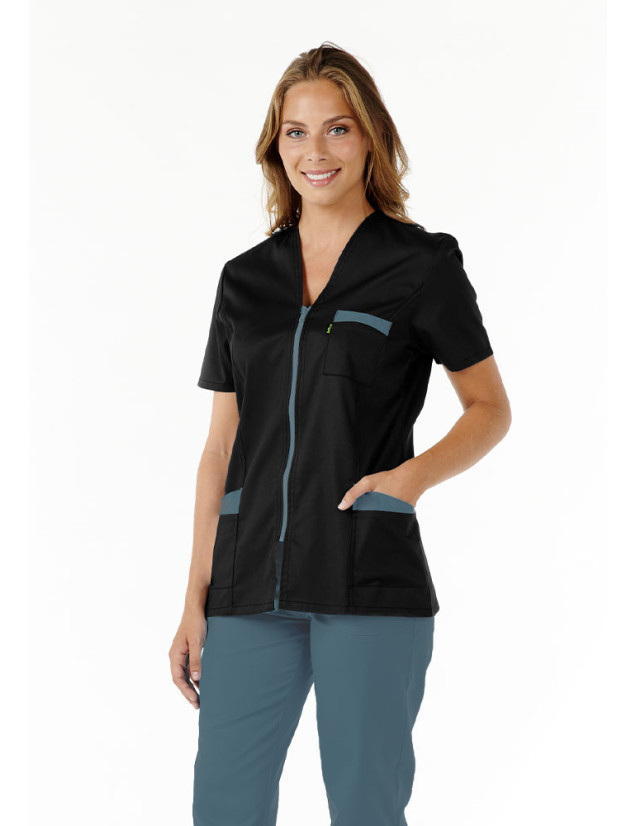 Blouse Noir teal femme ultra légère Carla - marque Belissa - vue de face