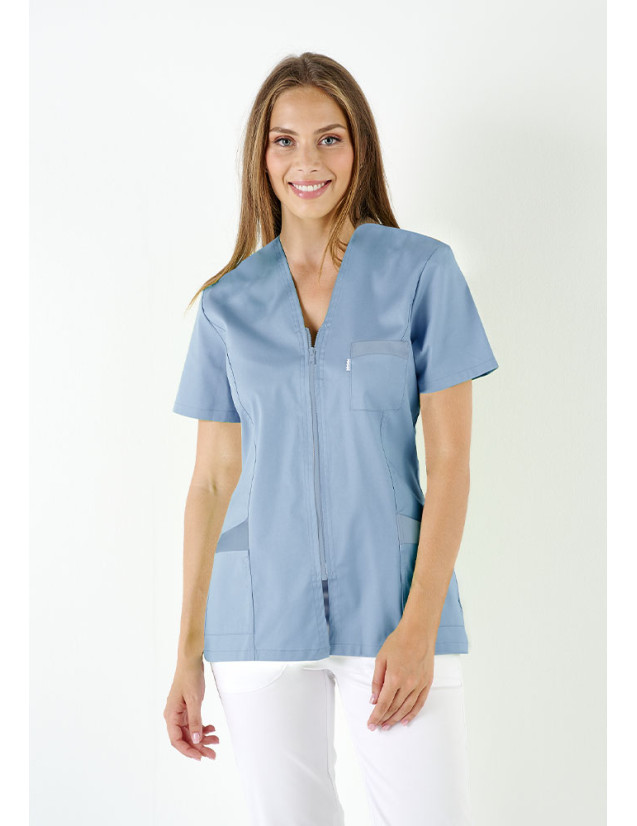Blouse femme ultra légère Carla bleu ciel - marque Belissa - vue de face