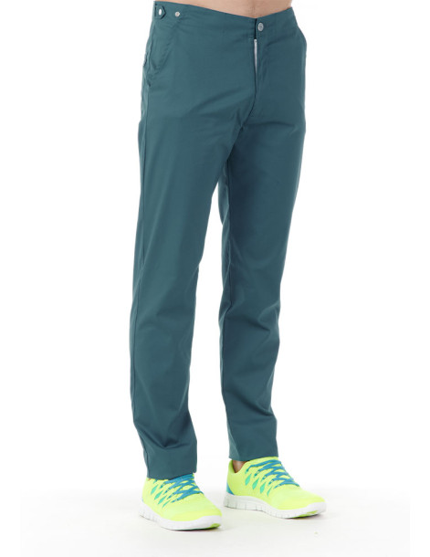 Pantalon médical homme ultra léger JACK, couleur bleu ciel, vue de face - Marque Belissa 2