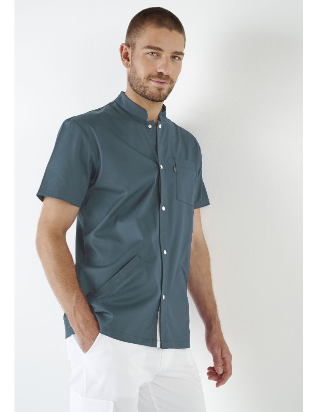 Blouse médicale ultra légère Nathan Teal - Belissa - vue de face