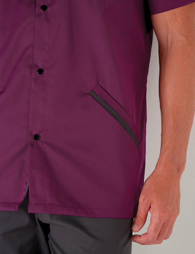 Blouse médicale homme Charly Cassis-Ardoise Made in France by Belissa