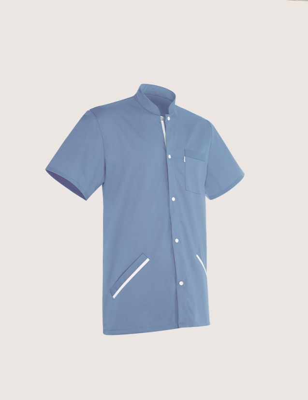 Blouse médicale homme Charly Bleu ciel-Blanc by Belissa