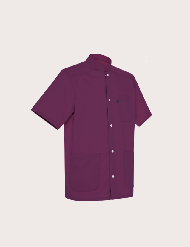 Blouse médicale mixte Claude couleur Cassis Made in France by Belissa