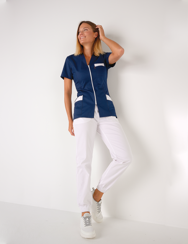 Blouse médicale femme Louise Bleu Marine-blanc Blouse médicale femme Louise Bleu Marine-blanc
