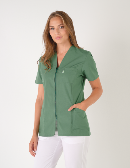 Blouse médicale femme Louise Kaki Made in France by Belissa