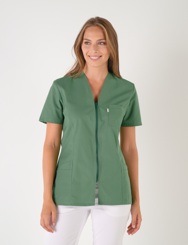 Blouse médicale femme Louise Kaki Made in France by Belissa