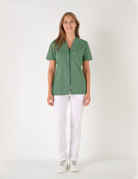 Blouse médicale femme Louise Kaki Made in France by Belissa