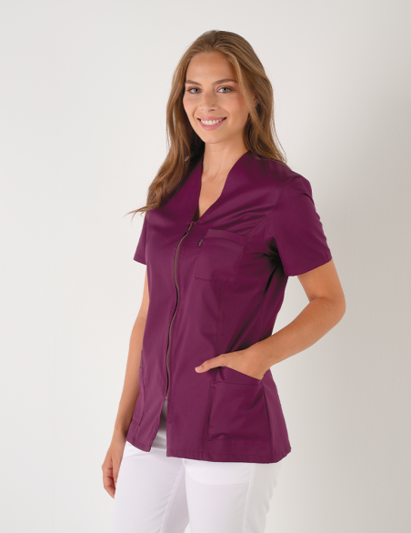 Blouse médicale femme Louise Cassis Made in France by Belissa