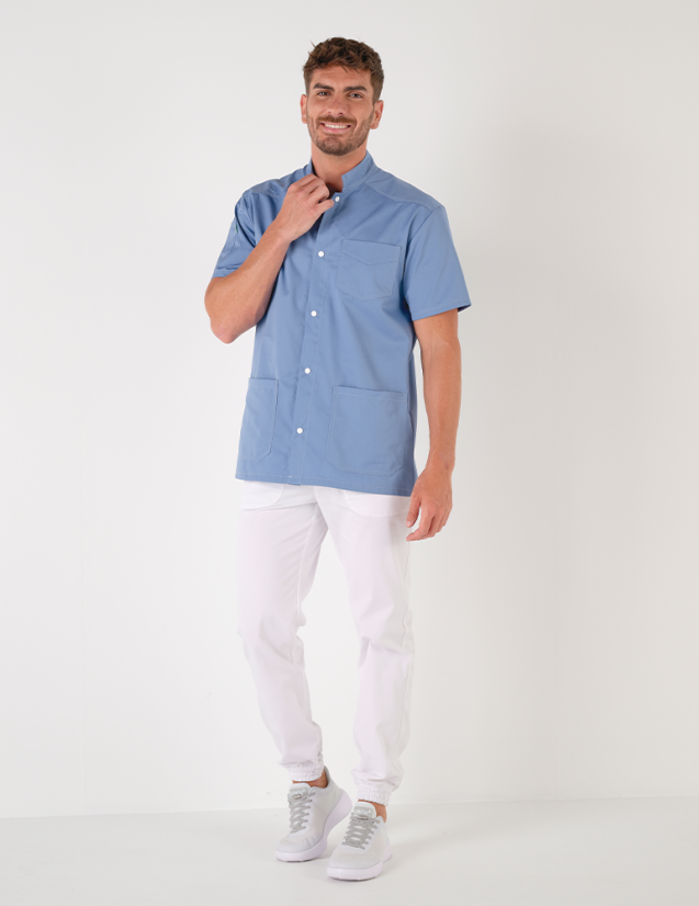 Blouse médicale Couleur pour homme Sam Bleu ciel by Belissa