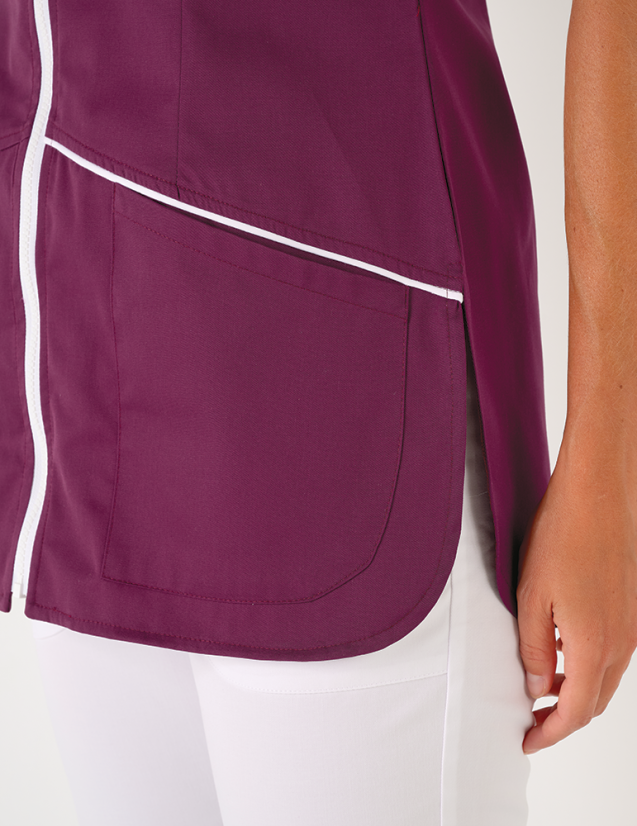 Blouse medicale femme Vic Cassis-Blanc by Belissa