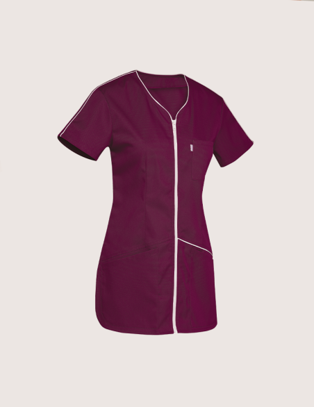 Blouse medicale femme Vic Cassis-Blanc by Belissa