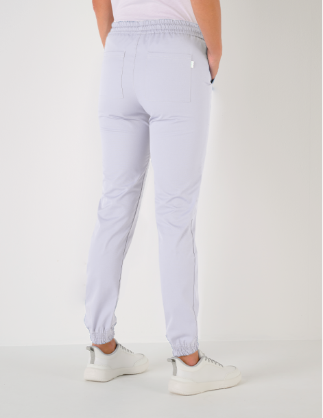 Pantalon femme Luna by Belissa - couleur ardoise - taille élastique + cordon. Vue de face 2
