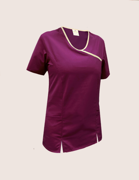 EVE - Blouse médicale femme "Couleur/cassis-sable"