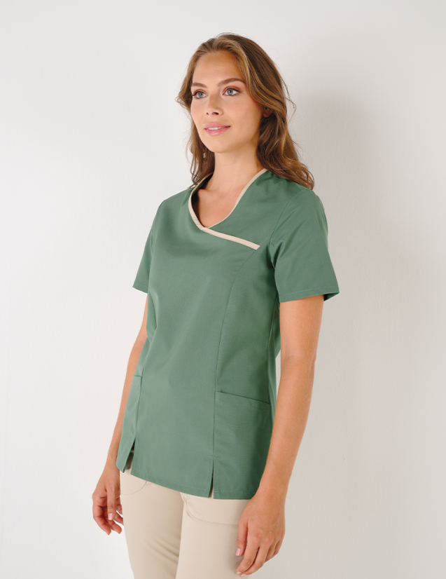 EVE - Blouse médicale femme "Couleur/kaki-sable"