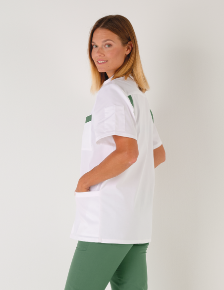 ROMEO - Blouse médicale homme "Blanc/Kaki"