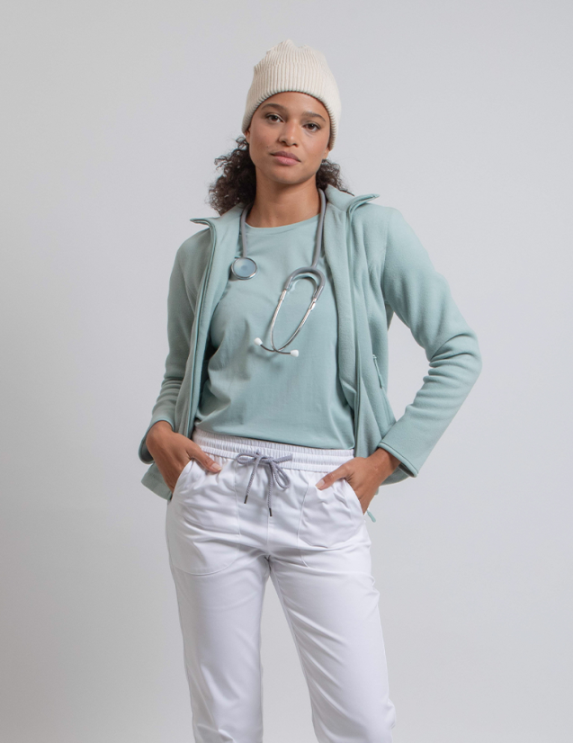 Veste micro polaire Femme sauge