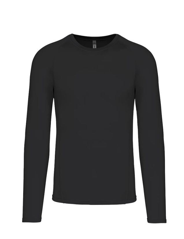 T-shirt double peau manches longues unisexe noir