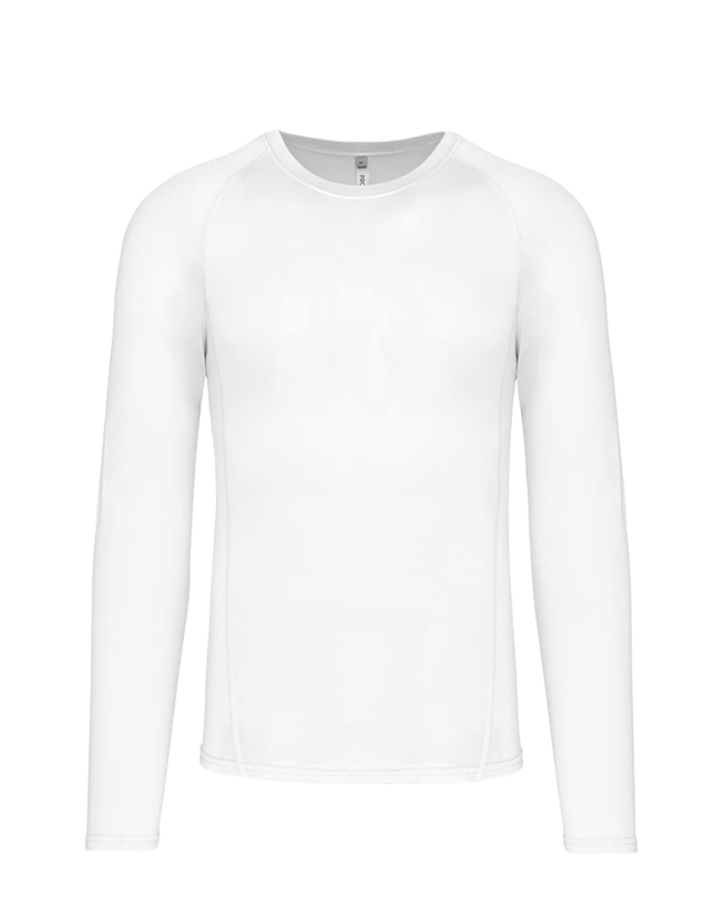T-shirt double peau manches longues unisexe blanc