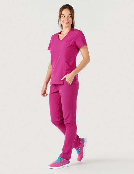 Tenue médicale femme couleur fuchsia - Medical Sportswear marque Fit for Work by Belissa