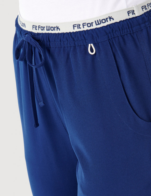 Pantalon médical femme marine - vue de détail taille - Marque Fit for Work by Belissa - Collection Medical sportswear