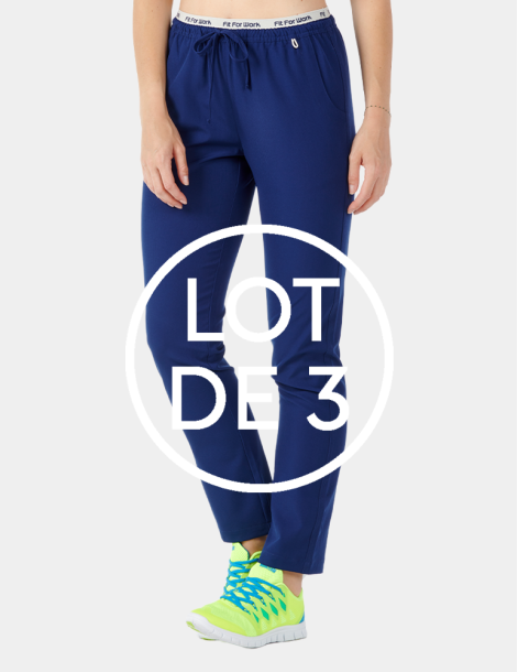 Pantalon médical femme - couleur marine - vue de face - Marque Fit for Work by Belissa - Collection Medical sportswear