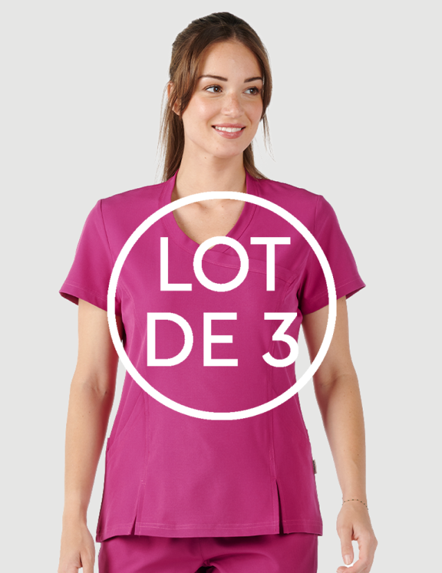 Tenue médicale femme couleur fuchsia - Medical Sportswear marque Fit for Work by Belissa