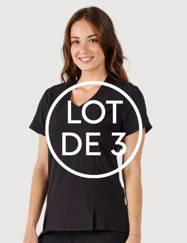 Tenue médicale femme couleur noir - Medical Sportswear marque Fit for Work by Belissa