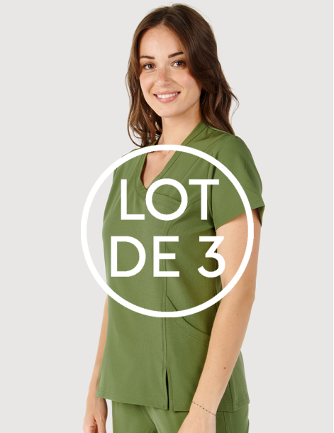 Tenue médicale femme couleur fuchsia - Medical Sportswear marque Fit for Work by Belissa 2