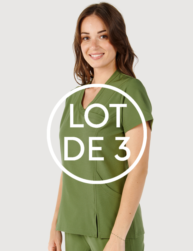 Tenue médicale femme couleur kaki - Medical Sportswear marque Fit for Work by Belissa