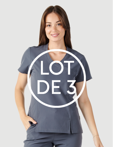 Tenue médicale femme couleur fuchsia - Medical Sportswear marque Fit for Work by Belissa 2