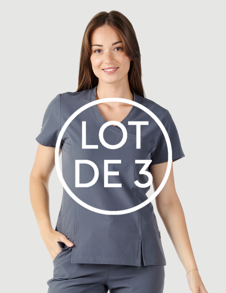 Tenue médicale femme couleur carbone - Medical Sportswear marque Fit for Work by Belissa