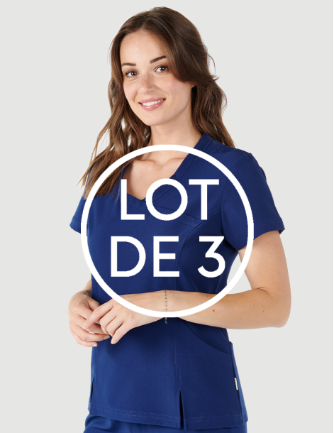 Tenue médicale femme couleur fuchsia - Medical Sportswear marque Fit for Work by Belissa 2