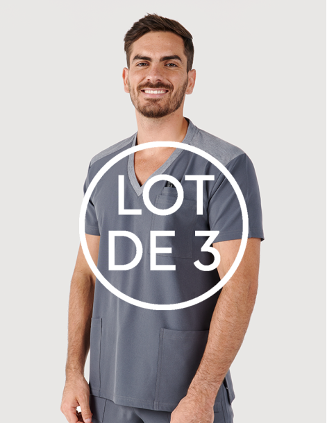 Tunique médicale homme - couleur turquoise - col en V - Marque Fit for Work by Belissa - Medical sportswear 2