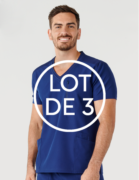 Blouse médicale homme - couleur carbone - col en V - Marque Fit for Work by Belissa - Medical sportswear 2