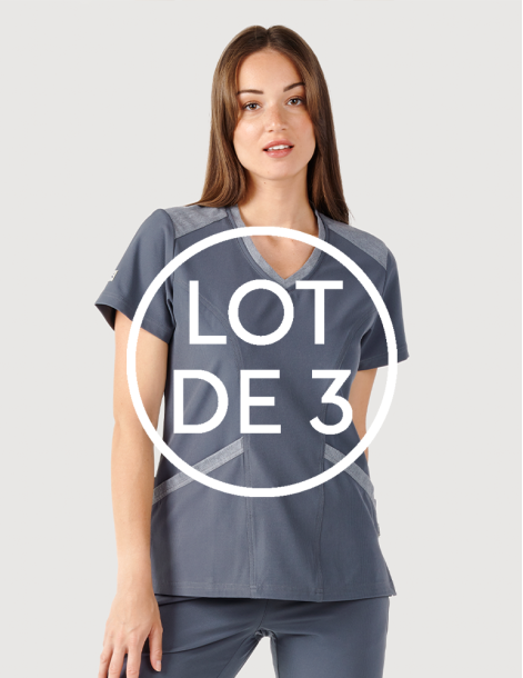 Tunique médicale couleur kaki col en V - Marque Fit for Work by Belissa - Medical sportswear 2