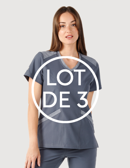 Tunique médicale couleur carbone col en V - Marque Fit for Work by Belissa - Medical sportswear